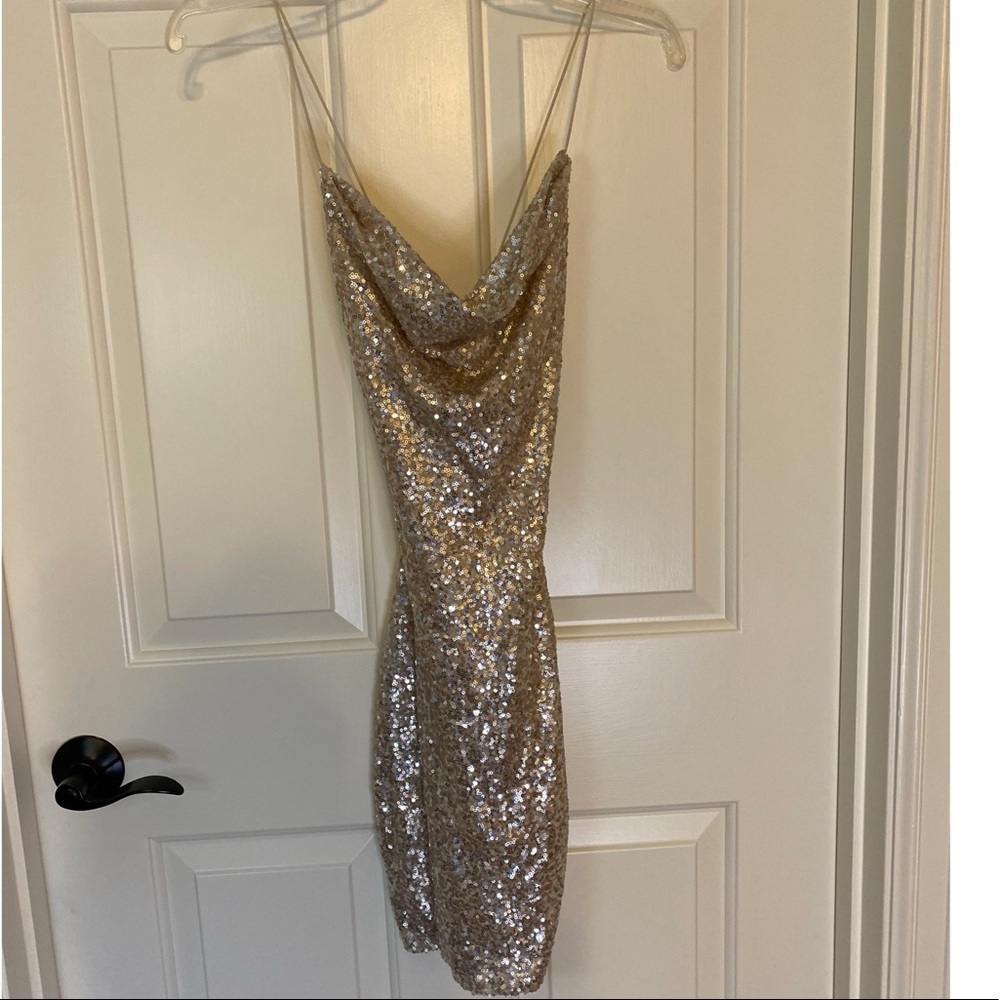 Windsor gold glitter sequin sparkle dress - small